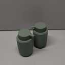 INGOFIN Ceramic Foaming Soap Dispenser Set, 2 Pack (12 oz) Bathroom Foam Hand Soap Dispenser with Pump, Hand and Dish Dispenser Set with 8 Pcs Clear Stickers,for Kitchen- Matte Green