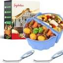 Silicone Slow Cooker Liners Compatible With Crock Pot 6-8 QT,Slow Cooker Divider Allows Cooking Two Different Meals At Once Time, Reusable Silicone Divider Insert, Dishwasher Safe, BPA Free. (blue)