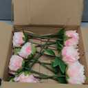 florisso Light Pink Peony Artificial Flowers - 11 Branches Silk Peonies for Vase Arrangements, Wedding Decor & Living Room Accents (Faux Flowers)