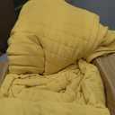 SLEEP ZONE Stripe Quilt Sets, Full/Queen Size Bedspread Bed Coverlets for All Season Lightweight Quilts with 2 Pillow Shams 90x96 inch, Mustard Yellow