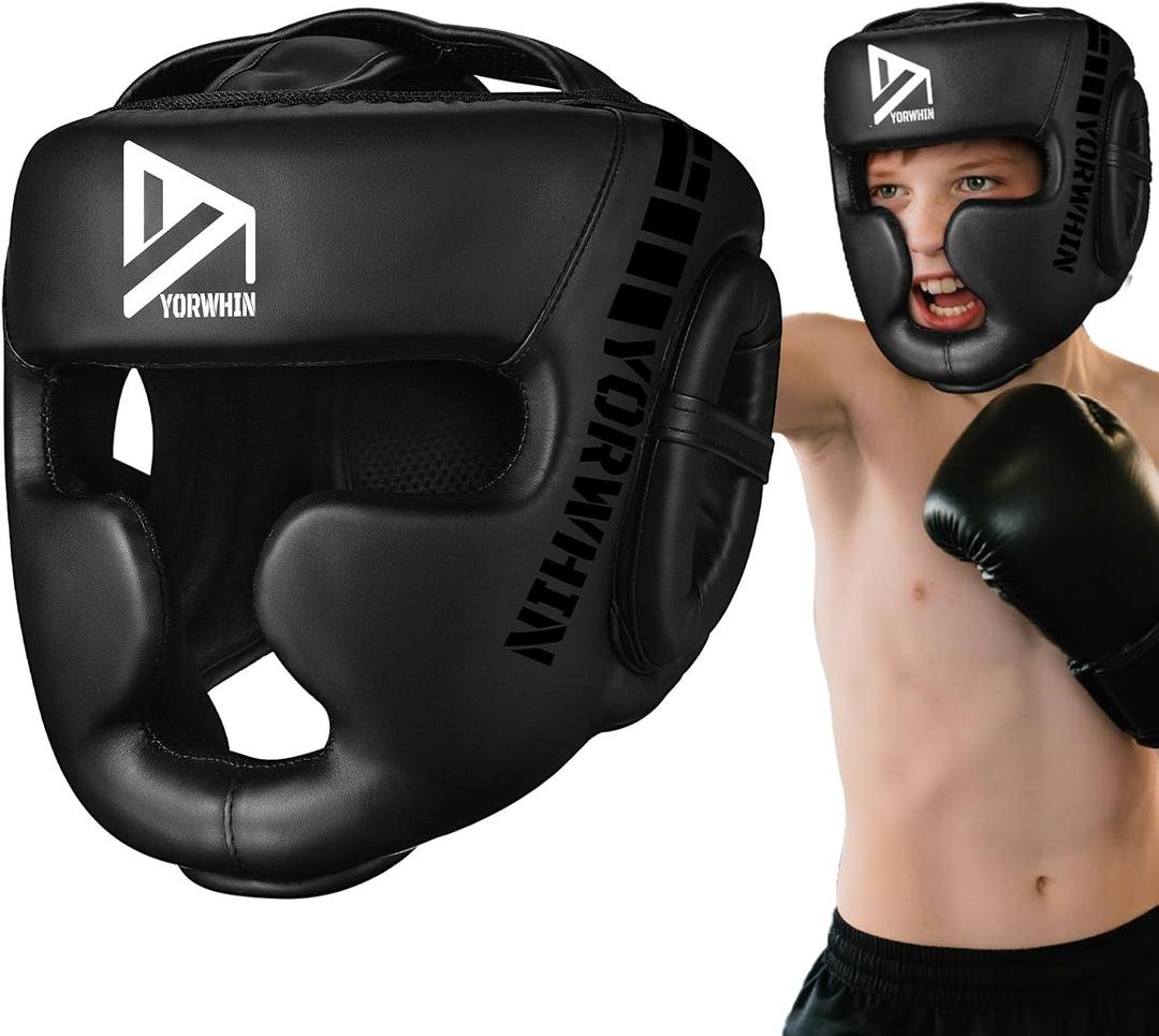 Youth Kids Boxing Headgear, MMA Training Sparring Safety Head Guard, Boxing Head Gear Helmet for Training Kickboxing Sparring Karate Taekwondo Muay Thai, Size Small