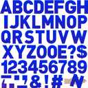 184 Pcs Large Vinyl Letter Sticker 6" Big Alphabet Number and Symbol Sticker Self Adhesive Removable Letter Decal for Christmas Bulletin Board Classroom Decor Poster Window Door Mailbox(Blue)