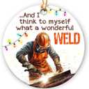 3 x Welder Ornament 2025, Unique Christmas Ornaments, Double Side Ceramic Ornament for Christmas Tree Decorations, Decorative Hanging Ornaments, Gifts for Welders, for Men