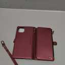 Defencase Compatible with iPhone 14 Plus Case Wallet with RFID Blocking Card Holder for Women Men, PU Leather Magnetic Snap Flip Zipper Strap Wallet Phone Case Fit for iPhone 14 Plus 6.7", Wine Red