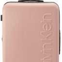 Calvin Klein Women's Hard Side Upright Luggage Spinner Light Weight Suitcase, Mellow Rose, Large