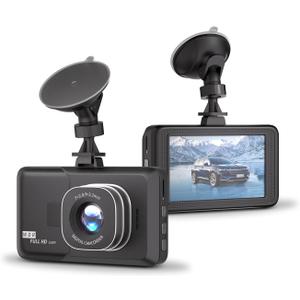 3-Inch Portable Dash Camera Recorder, 1080P HD car Surveillance Camera, Night Vision, 170 Ultra-Wide-Angle Lens, Video Motion Detection.