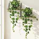 Fake Plants 2Pcs Faux Ivy Plants Potted Indoor Artificial Hanging Plants Realistic Hanging Fake Greenery Table Desk Bathroom Office Bedroom Living Room Shelf Modern Farmhouse Decor Intdoor
