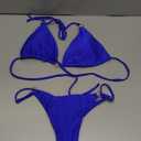 Sexy Bikinis for Women 2 Piece Bikini Spaghetti Strap Swimsuits Solid Color Bathing Swimwear Triangle Bathing Suit (Large, Blue)