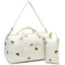 Paterr 2 Pcs Diaper Bag Tote Large Travel Diaper Tote Mommy Hospital Bag Cute Cotton Small Reusable Handbag for Mom Nurse(Bear)