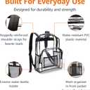 Amazon Basics Transparent School Backpack, With Water-Resistant PVC Plastic Material and Ruggedly Reinforced Shoulder Straps, Clear