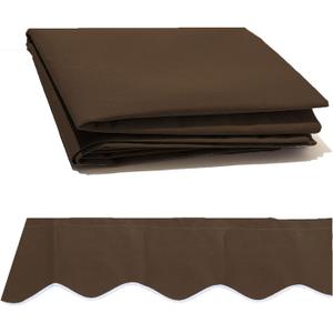 12' x 10' Retractable Patio Awning Replacement Fabric Cloth, Durable Exterior Sunshade Canopy Cloth, Reinforced Multi-Purpose Waterproof Protective Awning Cover, Brown