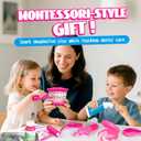 ULOVEME Kids Dentist Play Set Pink with Braces /Removable Teeth /Retainer - Doctor Kit for Toddlers 3-5 - Educational Toys for 4+ Year Old Girls - Pretend Play Toy for Ages 5-7 (Fushia)