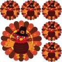 Thanksgiving Turkey Placemats Set of 6, 13.5" x 13.5" Thanksgiving Die Cut Place Mats Turkey Pattern Autumn Table Mat for Fall Holiday Party Festive Kitchen Dining Tableware Decorations