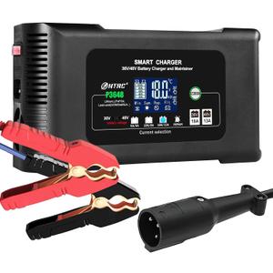 Golf Cart Battery Charger, 48Volt 13AMP and 36Volt 18AMP Smart Trickle Charger, 48V Golf Charger for Club Golf Car with 3-Pin Round Plug,Lithium,LiFePO4,Lead-Acid AGM/Gel/SLA..Battery Repair Charger