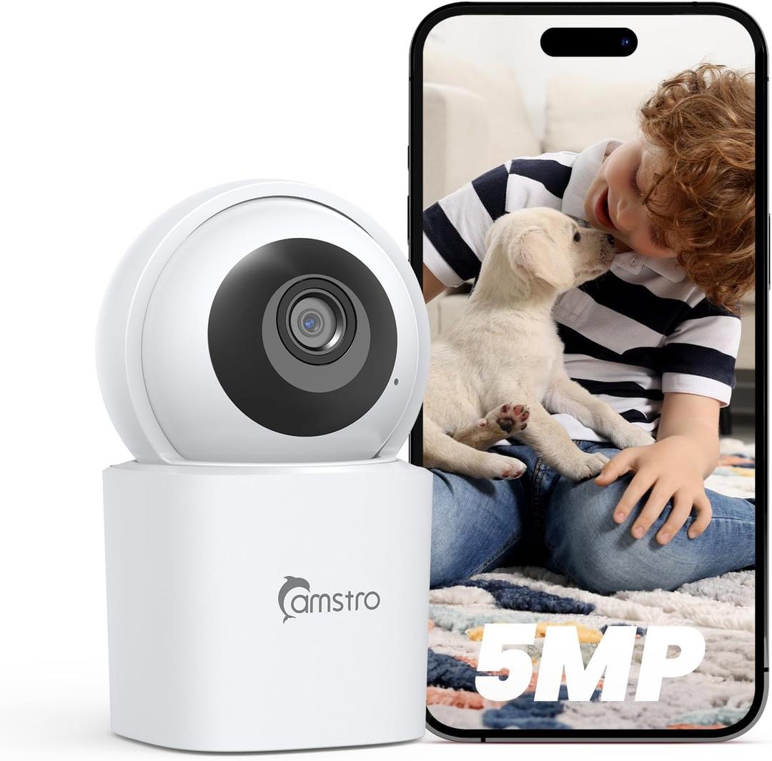 3K Security Camera Indoor,360 WiFi Camera for Home Security,Pan/Tilt,2.4/5 GHz Pet/dog/baby Camera with phone app,Night Vision, 2-Way Audio, 24/7,SD/Cloud Storage,Works with Alexa&Google Home (3K 5G)