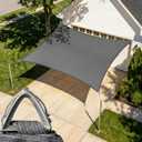 Amgo Heavy Duty 18' x 18' Grey Square Sun Shade Sail, Commercial Grade UPF50 Canopy, Reinforced Corners & Edges, 260 GSM Fabric Heavy Duty 