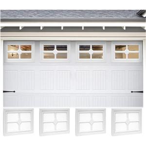 4PCS Garage Door Windows, 20.7"x13.8" Garage Door Windows Inserts with Plexy Glass for Exterior Garage Doors, Cross Design