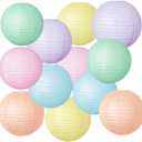 Macaron Paper Lantern Decoration 12PCS 10 Inch Hanging For Classroom Baby Shower decoration Wedding Valentine's Day Graduation Anniversary Picnic Gathering Christmas Bridal Home Decor Party Decoration