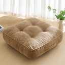 6" Washable Floor Pillow Cushion for Adults, Meditation Cushion Pillow, Large Square Floor Sitting, Removable Tufted Corduroy Cover, for Tatami Living Room or Yoga, 22x22 Inch, Machine Washable (6" Thick(Pack of 1))