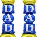 Happy Fathers Day Standing Balloons for Party Decorations, 2Pcs Large Dad Balloon 44.1 Inch(H) x 15.4Inch(W) For Fathers Day Birthday Party Celebrations Decorations
