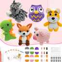 VBNVBN 6Pcs Crochet Kit for Beginners Crochet Animal Kits with Step by Step Videos Tutorials DIY Amigurumi Knitting Kit Complete Starter Set with Yarn Hook Birthday Holiday Crafts Gift for Adults