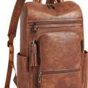 Shrrie Upgraded Large Travel Laptop Backpack with Laptop Compartment Fits 17 inch Laptop,Waterproof Vegan Leather Computer Backpack for Women and Men Work Business College