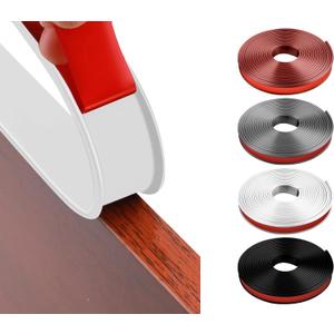 U-Shape Edge Banding 0.8 Inch x 20Ft, Furniture Edge Flexible Protector for Desk Countertop Table Cabinets Shelves Restoration Veneer TPE Self Adhesive Veneer Edging Trim (White)