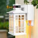 Porch Light with GFCI Outlets Built-in, Motion Sensor Dusk to Dawn Outdoor Light Fixture Wall Lantern, Aluminum Anti-rust Outside Wall Sconce Front Door, White Exterior Wall Light for Patio Garage (11.4 inch, White(1-Pack))