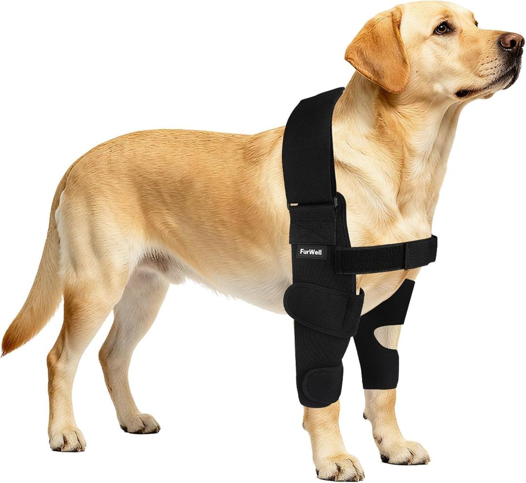 Dog Elbow Brace Protector with Decoupled Chest Strap - Breathable, Abrasion-Resistant - Adjustable Elbow Support for Hygroma, Dysplasia, Arthritis, Calluses & Shoulder Instabilit (Both Legs, XL)
