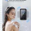 Waterproof Phone Holder for Shower- 480 Rotatable Retractable Adjustable Anti Fog iPhone Case for Shower,Bathroom Accessories Wall Mount Phone Holder for 4-7" Cellphones