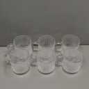 6 PACK Premium Glass Coffee Mugs with Handle, 12 OZ Classic Vertical Stripes Glass Coffee Cups, Transparent Tea Cup for Hot/Cold Beverages, Glassware Set for Americano, Latte, Cappuccino