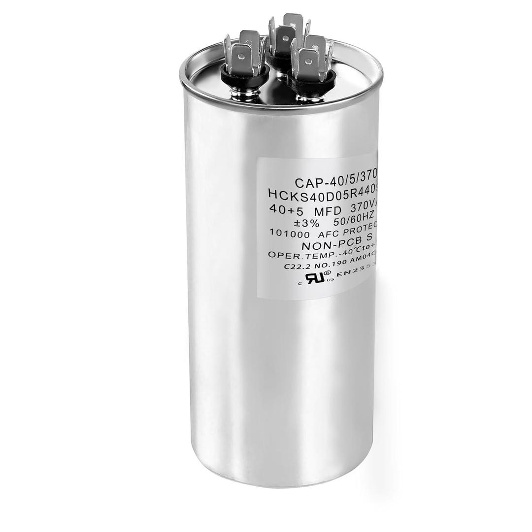 HCKS400D050R440Z 40+5 F/MFD 370/440V AC Round Dual Run Capacitor  Universal HVAC A/C Start Capacitor Replacement for Compressor and Fan