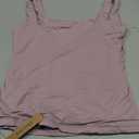 Eachyes Womens Square Neck Double Lined Tank Tops Low Back Fitted Sleeveless Shirts Summer Going Out Clothes (Small, Dusty Pink)
