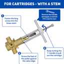 Upgraded Cartridge Puller for 1222/1200/1225, Improved Removal Tool for Stuck Faucets for 104421, Core Cartridge Puller for Shower Repair Kit