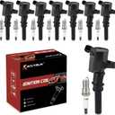 DG508 Ignition Coil Pack & Iridium Spark Plugs Compatible with Ford Mustang F150 F250 F350 E150 E250 Lincoln Mercury Expedition 4.6L 5.4L V8 1997-2011 DG508 Coil Pack Sets of 8