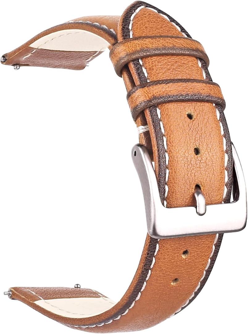 Top Grain Leather Watch Band, Quick Release Watch Strap, Choice of Width-18mm 20mm 22mm