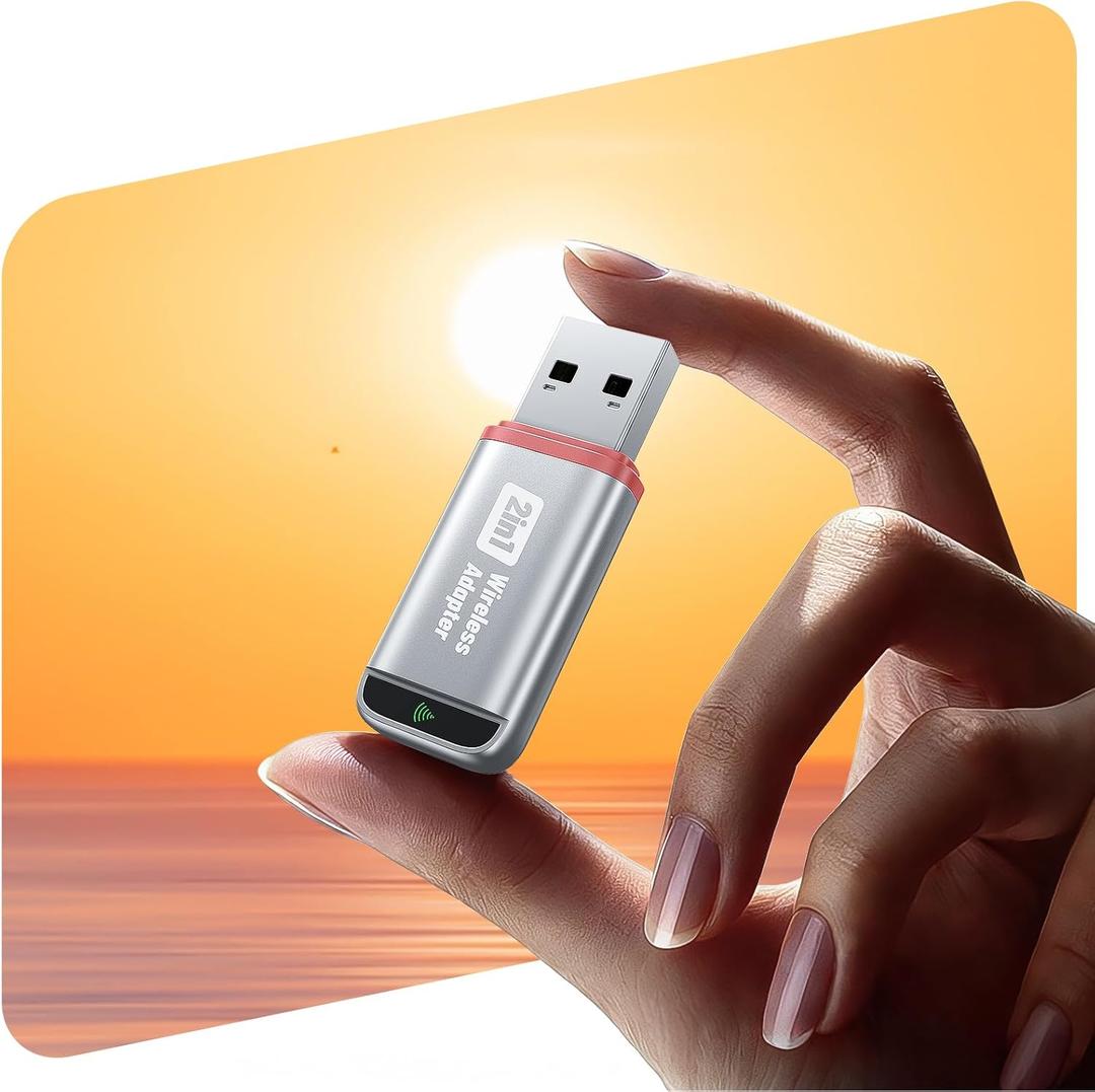 2-in-1 Wireless CarPlay Adapter 2026 Support Apple CarPlay & Android Auto, Fast Auto-Connect, No Latency, Mini Bluetooth Dongle Convert Wired to Wireless Compatible with iPhone & Android Silver U3 (Sliver)