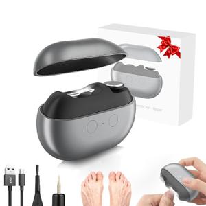 Electric Nail Clippers for Seniors,Upgraded 3 in 1 Automatic Electric Toenail Clippers for Thick Nails, Electric Nail Clipper with LED Light,for Seniors Kids Adults(Black*1)