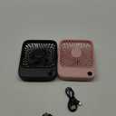 TOPK 2 Pack 5000mAh Portable Desk Fan, Ultra-thin Strong Wind Digital Display 4 Speeds Adjustable Small Quiet Battery Powered Personal Travel Fan for Bedroom, Office, Cruise, Library, Outdoor (Black & Pink)