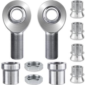 1.25'' Heim Joint Rod End Kit, Right and Left Hand Thread 1 1/4'' Chromoly Joints Heat Treated Chromoly with Round Tube Adapter