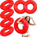 6 Pcs Inflatable Pool Floats 28 Inches Swim Tube Bulk for Adults Swimming Ring Pool Floaties for Beach Party Decorations Women and Men River Lake Summer Vacation Holiday (Red)