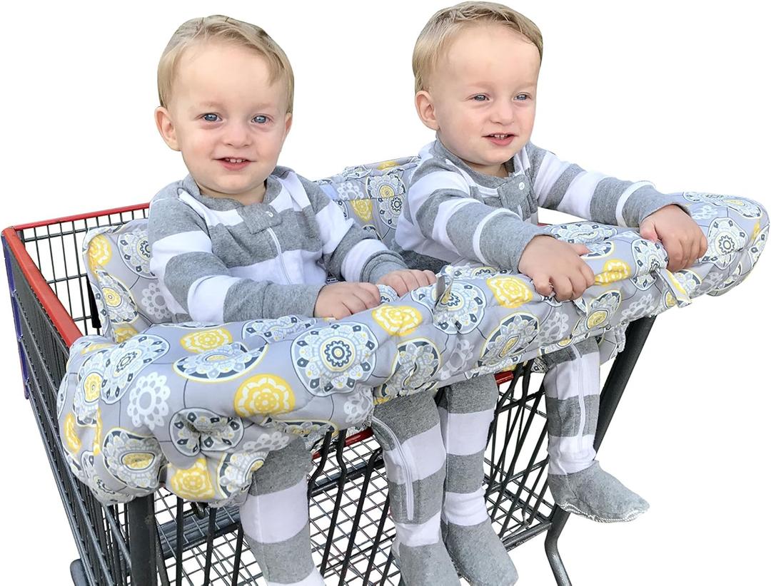 Twin Double Shopping Cart Cover for Baby Siblings with Carrying Case