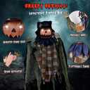PRESENCE 6FT Halloween Decorations Outdoor - Hanging Animatronic Halloween Decoration Jack-O'-Lantern with Glowing Eyes and Sound Activated Halloween Outdoor Decoration Haunted House Prop Decor