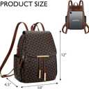 KKXIU Backpack Purse for Women - Stylish Travel Daypack for Ladies, Leather Women Purses with Multiple Pockets for Work, College, Gift Ideas (Brown Checkered)