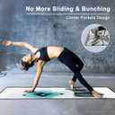 QiyI Yoga Towel with Travel Bag, Microfiber Mat-Sized Hot Yoga Towels, Non Slip Blanket with Corner Pockets, Quick Dry Mat Towel for Bikram, Pilates, Fitness - 70"x26", Pebbles & Blue White Flowers