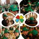 3 x St Patrick's Day Hat for Men Women, Adjustable Embroidered Shamrock Baseball Cap, Green Irish Trucker Hat (Green)