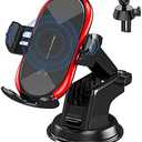 YITUMU Wireless Car Charger Mount, 15W Qi Fast Charging Auto-Clamping Phone Holder, Vent/Mount Compatible with iPhone 13/12/11/X/8, Samsung S20/S10/Note20/Note10