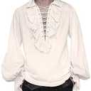 Amazon.com: Mens Pirate Costume Shirt Steampunk Medieval Renaissance Shirt Gothic Ruffled Halloween Cosplay Tops : Clothing, Shoes & Jewelry