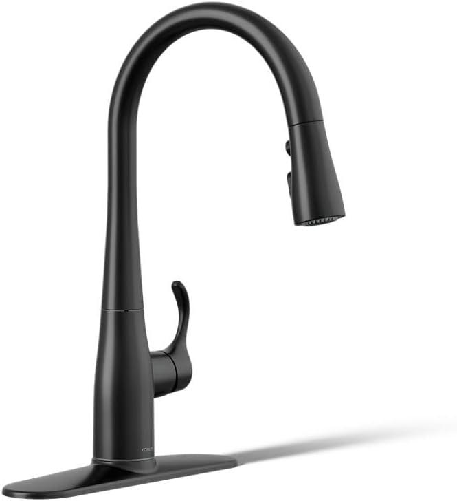 KOHLER K-597-BL Simplice Kitchen Faucet, Matte Black