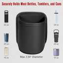 Leather Car Cup Holder Organizer (2-Pack) | Anti-Sag Clip On Drink Cupholder for Back Seat, Car Side Door, Headrest | Premium Extra Automotive Cup Holders for Water Bottles, Tumblers & Coffee Mugs